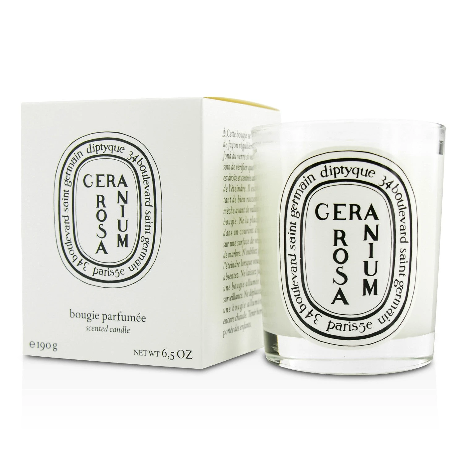 Diptyque Scented Candle - Geranium Rosa (Rose Geranium) 190g/6.5oz 1 Diptyque Scented Candle - Geranium Rosa (Rose Geranium) 190g/6.5oz