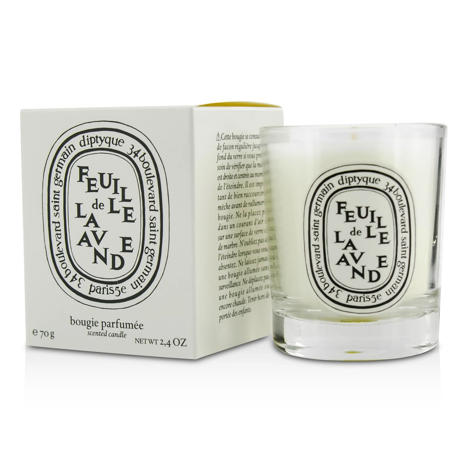 Diptyque Scented Candle - Feuille De Lavande (Lavender Leaf) 70g/2.4oz 1 Diptyque Scented Candle - Feuille De Lavande (Lavender Leaf) 70g/2.4oz