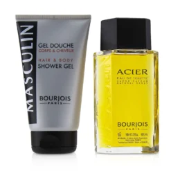 Bourjois Masculin Coffret: Acier Eau De Toilette Spray 100ml+Hair & Body Shower Gel 150ml/5oz 2pcs