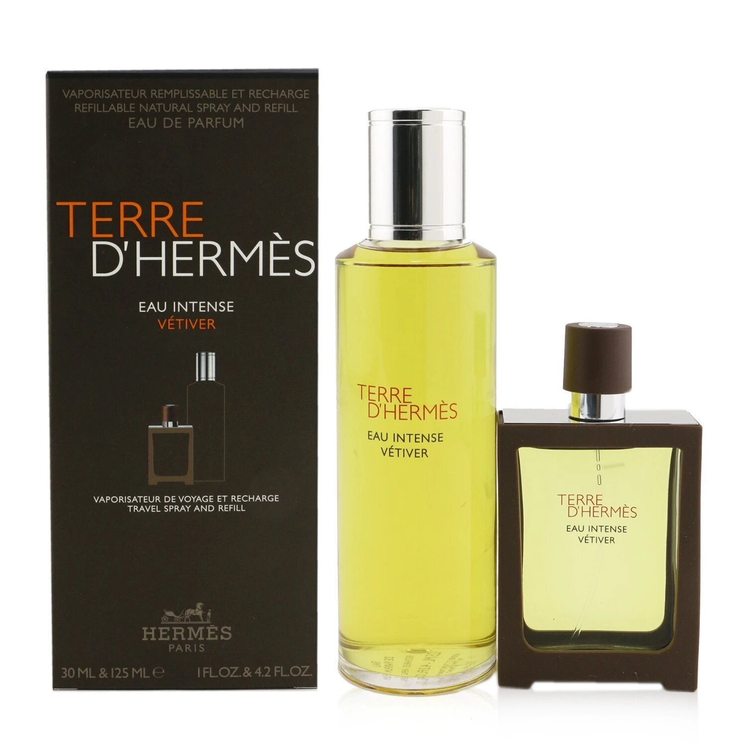 Hermès Hermes Terre D'Hermes Eau Intense Vetiver Coffret: Eau De Parfum Spray 30ml + Refill 125ml 2pcs 2 Hermès Hermes Terre D'Hermes Eau Intense Vetiver Coffret: Eau De Parfum Spray 30ml + Refill 125ml 2pcs - Image 2