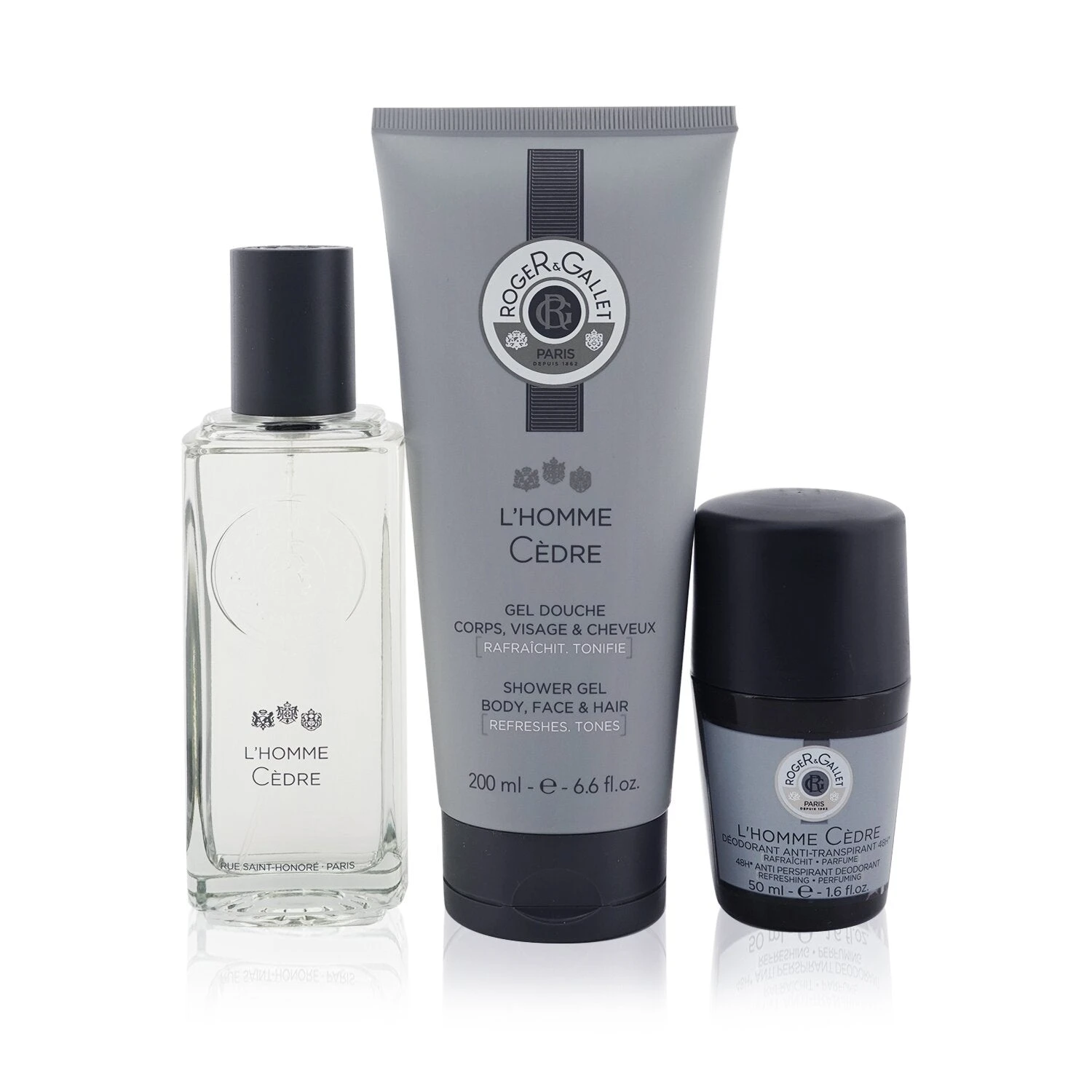 Roger & Gallet L'Homme Cedre Coffret: Eau De Toilette Spray 100ml/3.3oz + Anti-Perspirant Deodorant 50ml/1.6oz + Shower Gel 200ml/6.6oz 3pcs 1 Roger & Gallet L'Homme Cedre Coffret: Eau De Toilette Spray 100ml/3.3oz + Anti-Perspirant Deodorant 50ml/1.6oz + Shower Gel 200ml/6.6oz 3pcs