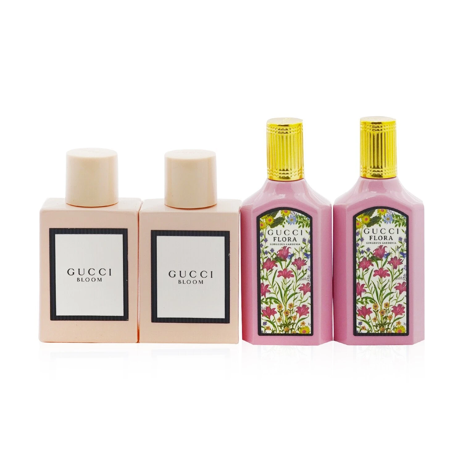 Gucci Miniatures Coffret: 2x Bloom EDP + 2x Flora Gorgeous Gardenia EDP 4x5ml/0.16oz 1 Gucci Miniatures Coffret: 2x Bloom EDP + 2x Flora Gorgeous Gardenia EDP 4x5ml/0.16oz