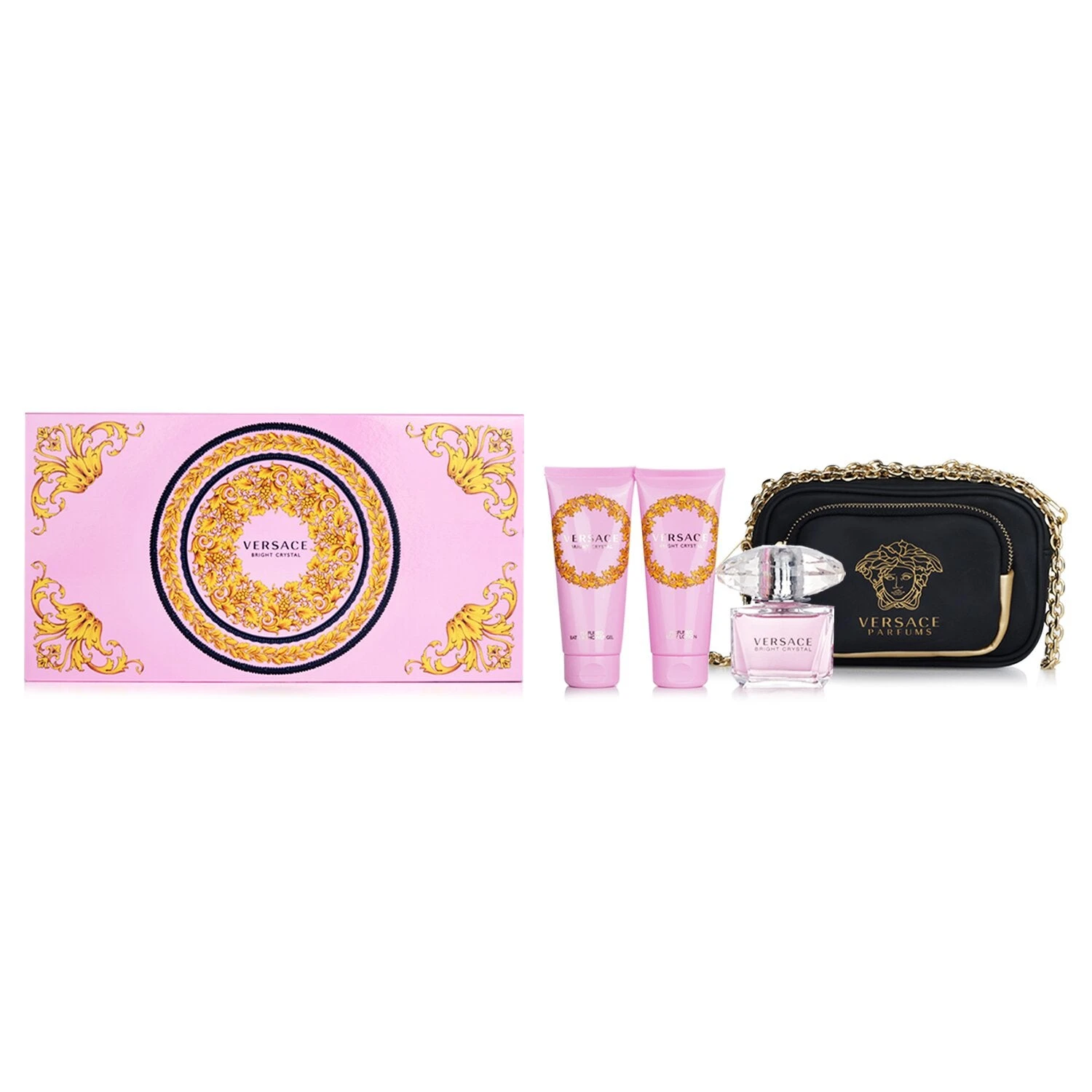 Versace Bright Crystal Coffret: 3pcs+1Bag 1 Versace Bright Crystal Coffret: 3pcs+1Bag