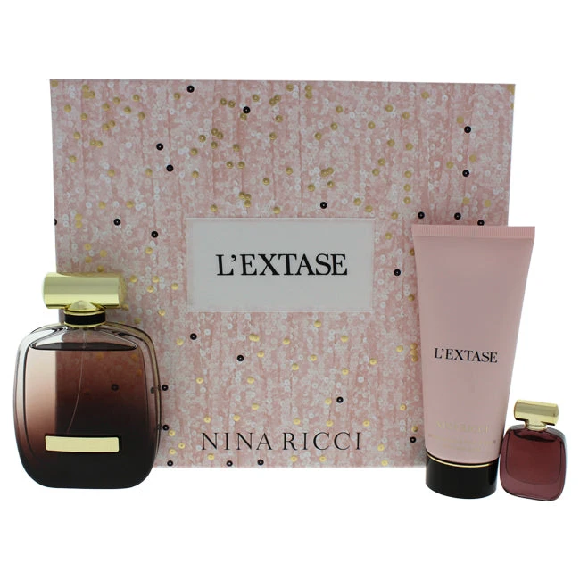 Nina Ricci LExtase By Nina Ricci For Women - 3 Pc Gift Set 2.7oz EDP Spray, 0.17oz EDP Spray, 3.4oz Body Lotion 1 Nina Ricci LExtase By Nina Ricci For Women - 3 Pc Gift Set 2.7oz EDP Spray, 0.17oz EDP Spray, 3.4oz Body Lotion